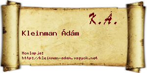 Kleinman Ádám névjegykártya