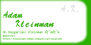 adam kleinman business card